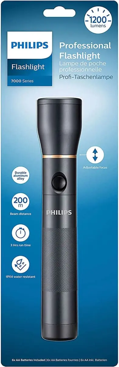 Philips SFL7002T/10 LED-zaklamp - 1200 lumen - Zwart - afbeelding 4 van 6