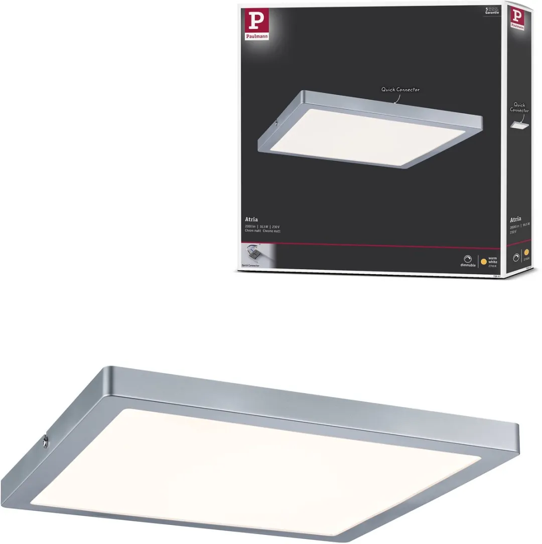 Paulmann LED-paneel Atria 16,5W 1450lm 2700K - Chroom mat