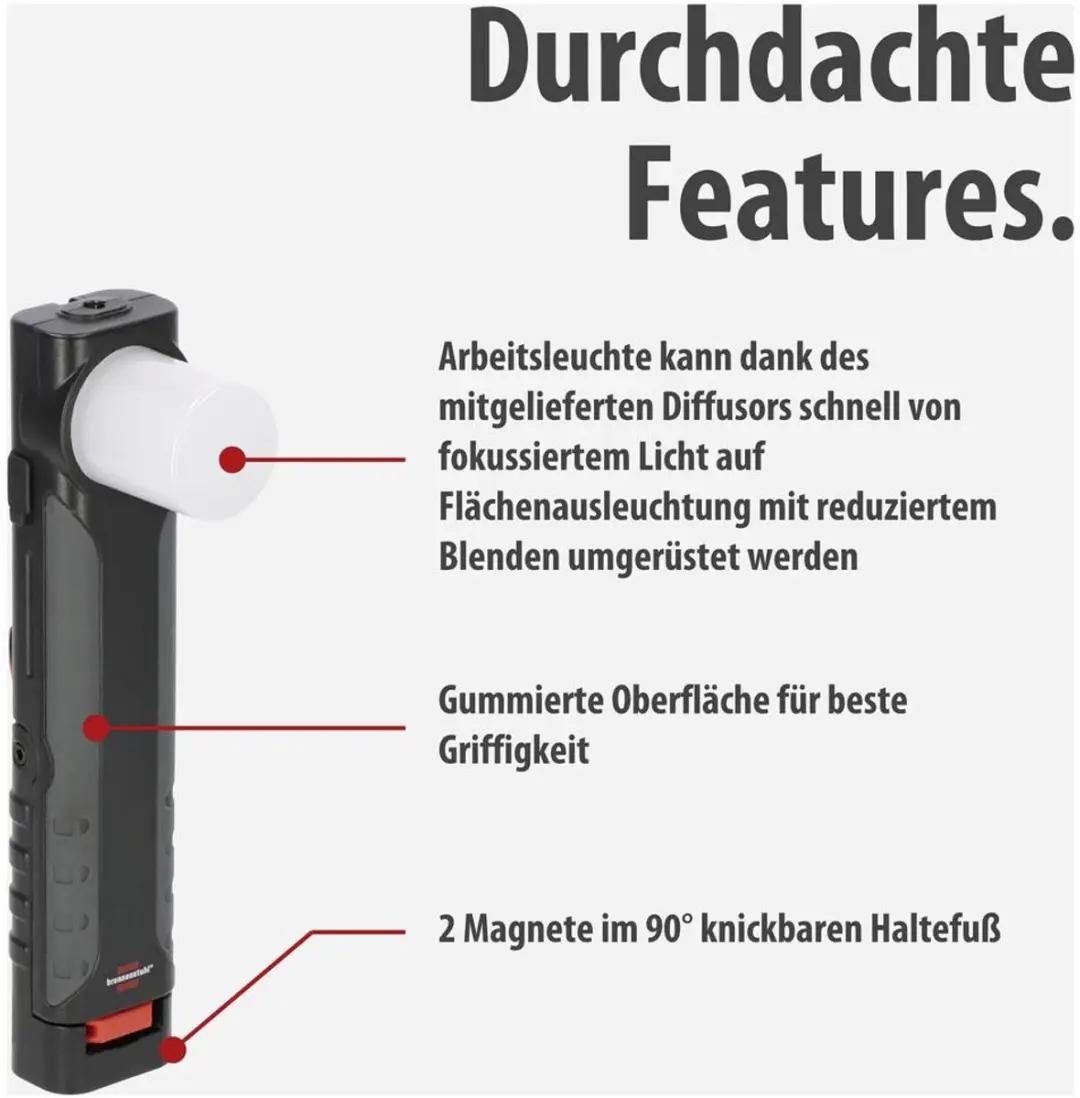 Brennenstuhl 1178590200 HL 600 AD LED Handlamp - Zwart - afbeelding 6 van 6