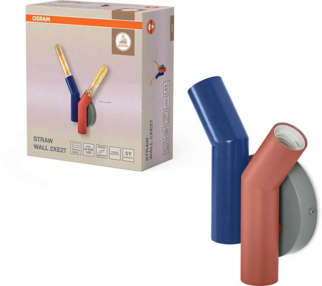 Osram Decor Straw Wandlamp 2xE27 - Metaal - Multicolor