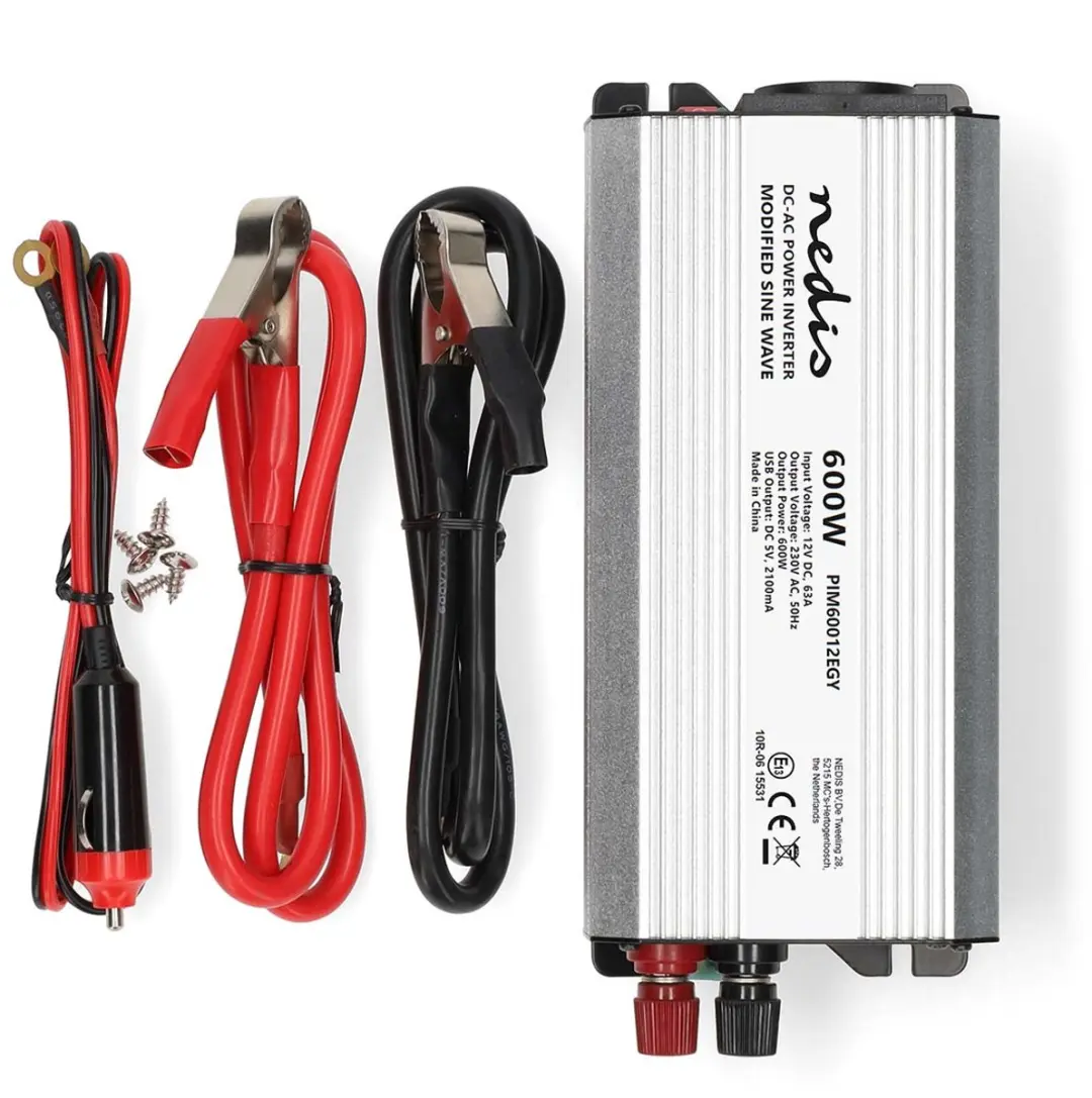 Nedis Omvormer 600W - Gemodificeerde Sinusgolf - 12V/230V - afbeelding 3 van 6
