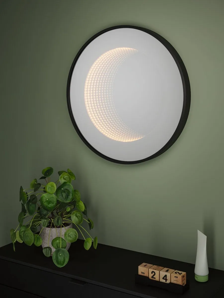 Paulmann LED-verlichte spiegel Miro IP44 Tunable White 50cm - Zwart mat