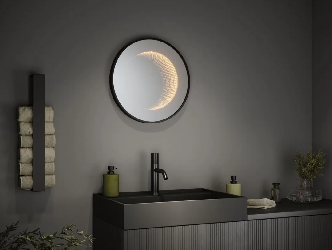 Paulmann LED-verlichte spiegel Miro IP44 Tunable White 50cm - Zwart mat