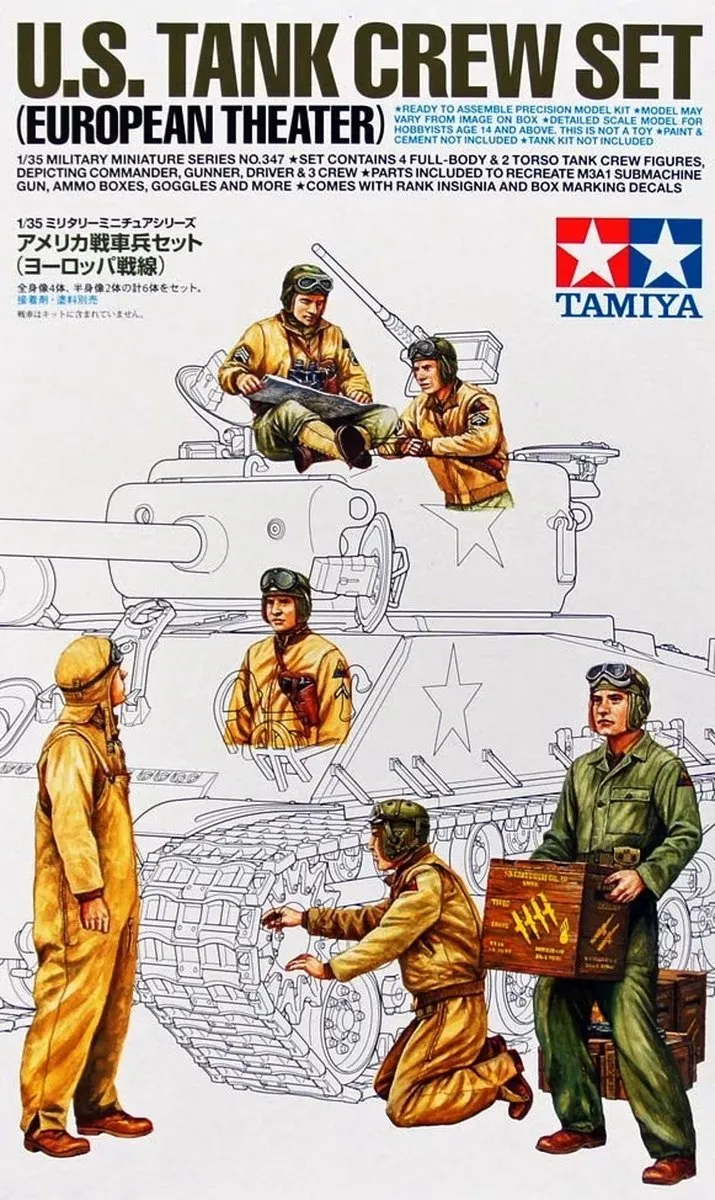 Tamiya 35347 U.S. Tank Crew Set - Militaire Voertuigen 1:35 - 6 Figuren - Multi