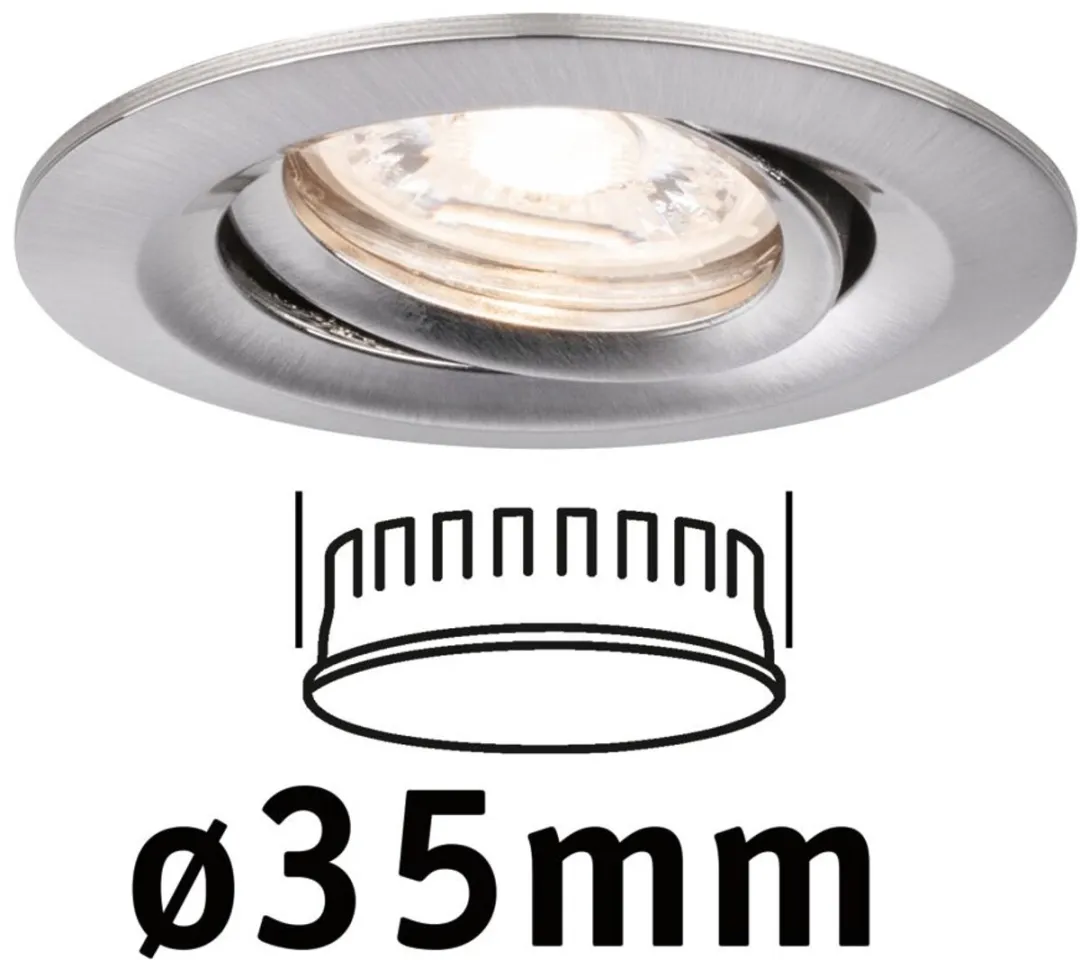 Paulmann Nova Mini Coin LED-inbouwlamp 4W 310lm 2700K - Ø66mm Staal geborsteld