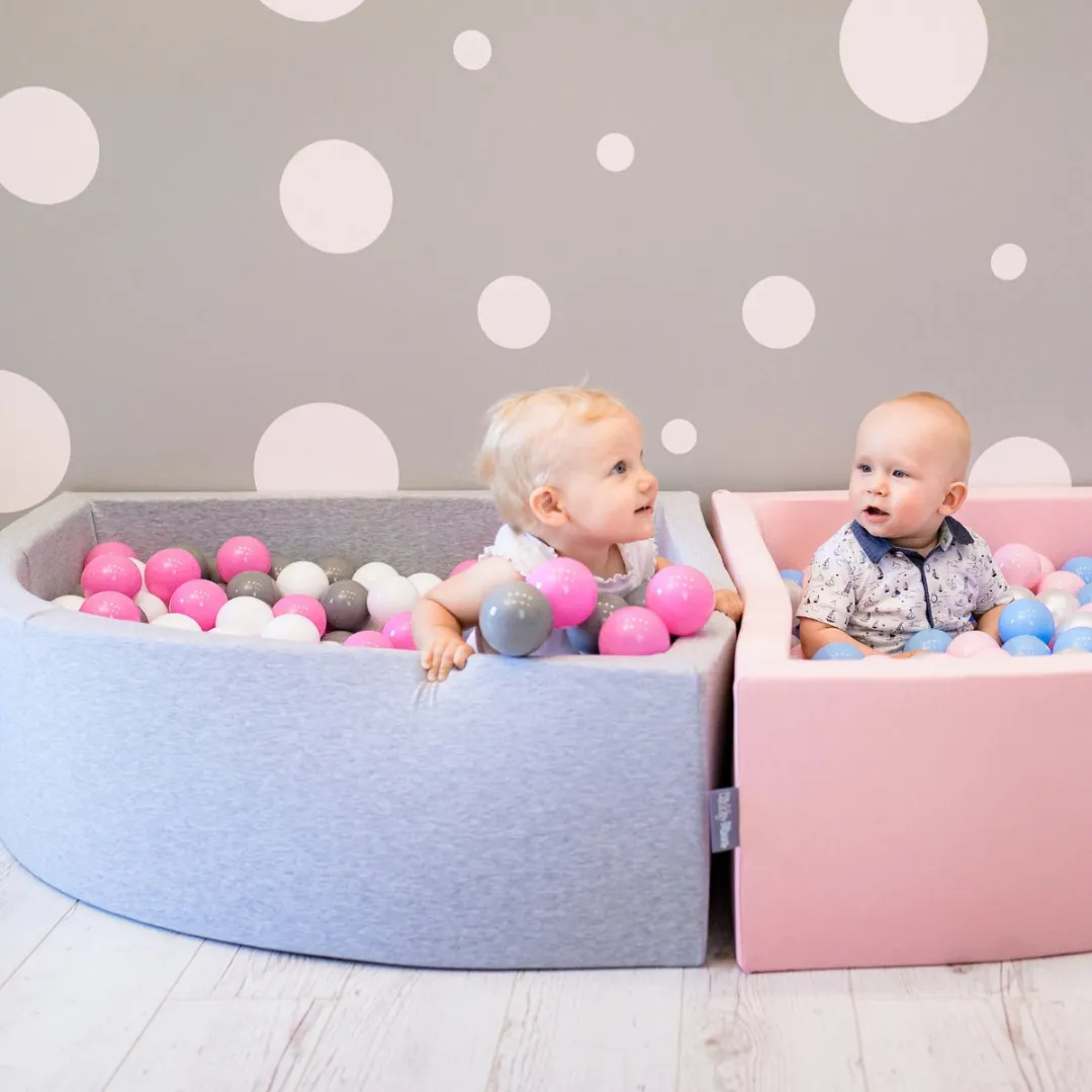 KiddyMoon Ballenbakballen Ø7cm - 300 Stuks - Grijs/Wit/Roz