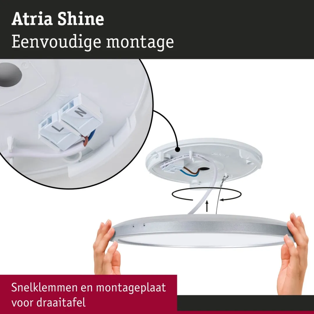 Paulmann Atria Shine LED-paneel 22W 2300lm 4000K Houtlook