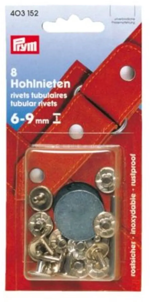 Prym Holnieten 9mm voor stofdikte 4-6mm - Zilver - afbeelding 6 van 6