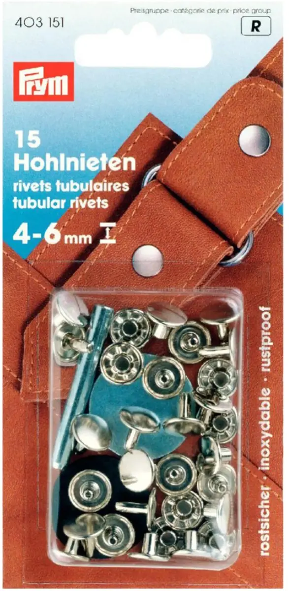 Prym Holnieten 9mm voor stofdikte 4-6mm