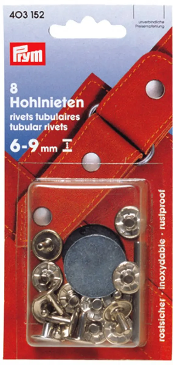 Prym Holnieten 9mm voor stofdikte 4-6mm - Zilver - afbeelding 5 van 6