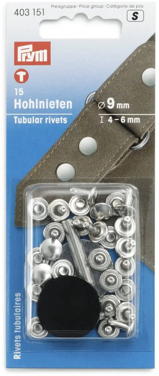 Prym Holnieten 9mm voor stofdikte 4-6mm - Zilver - afbeelding 3 van 6