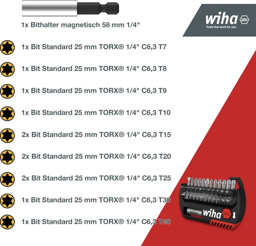 Wiha Bitset FlipSelector TORX 25mm 5-delig - SB7947505