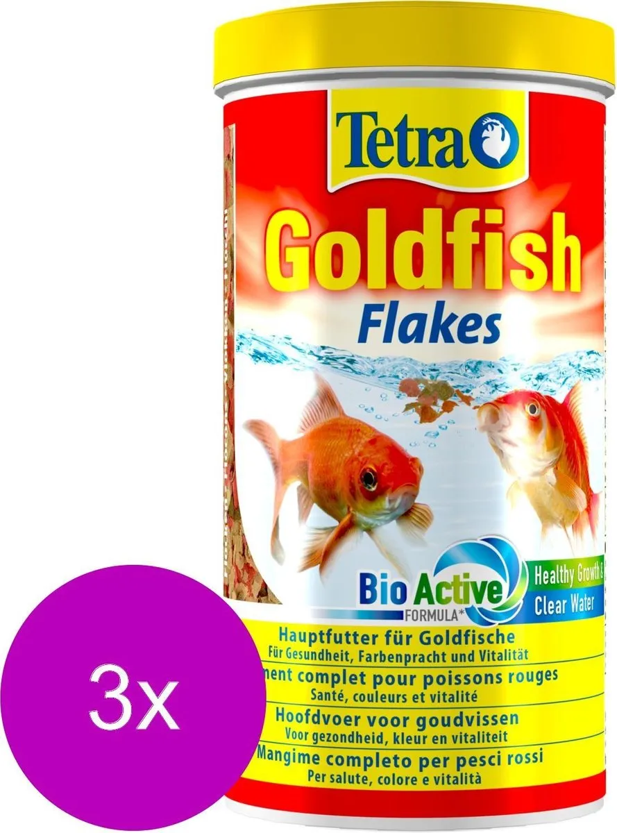 Tetra Visvoer Goldfish Vlokken - 3x1L
