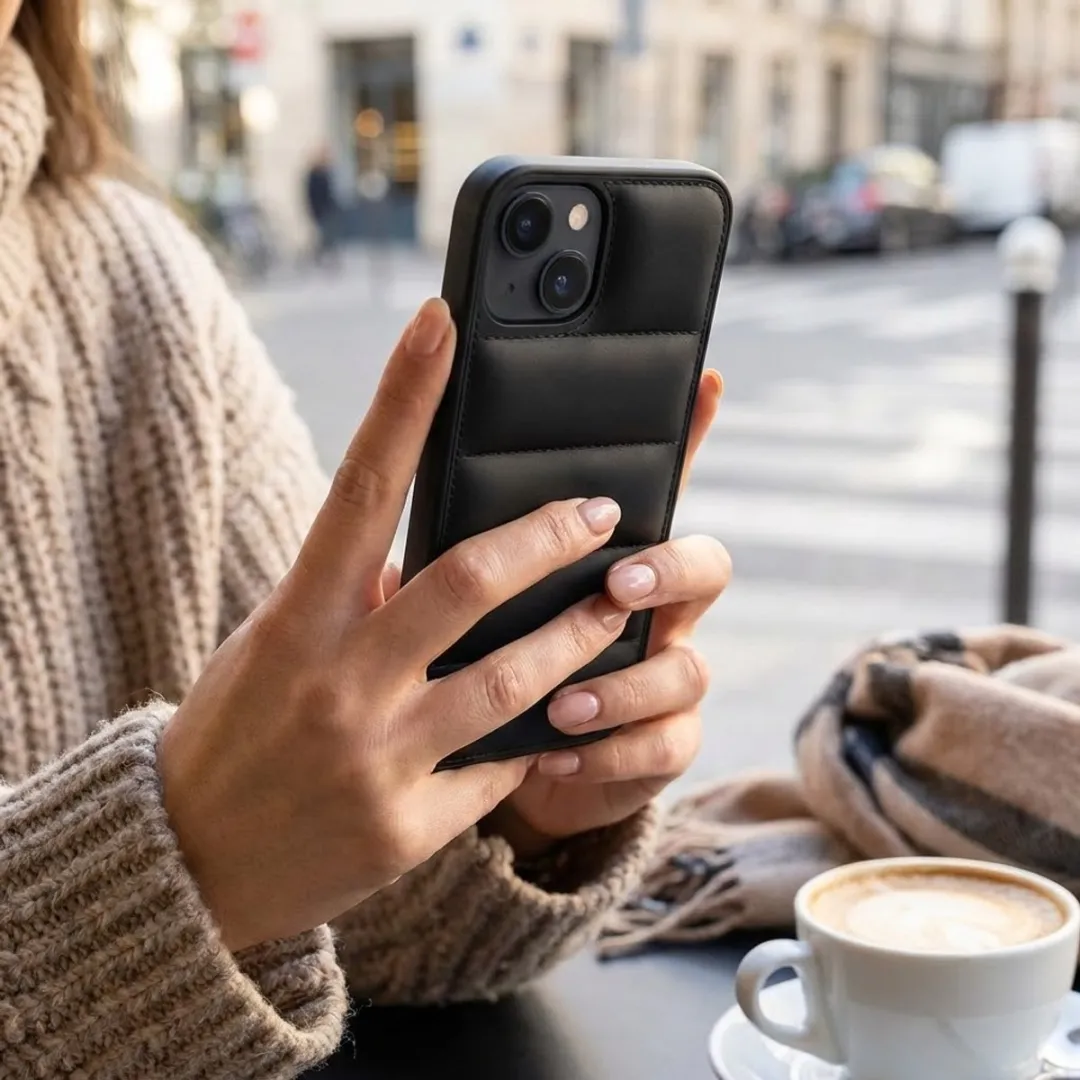 NUVEX iPhone 13 Hoesje Set - Grijs/Zwart - Kaartvak