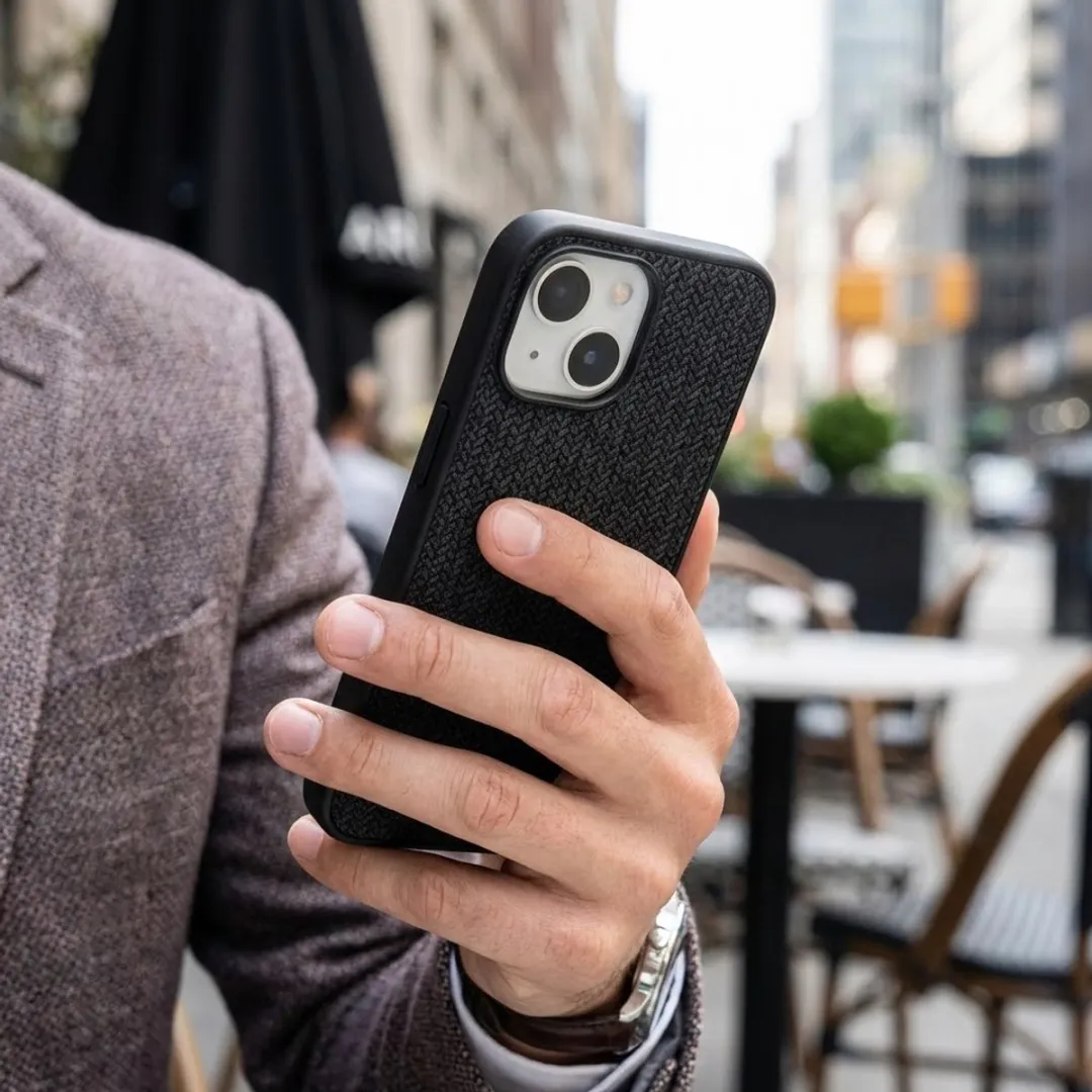 NUVEX iPhone 13 Hoesje Set - Grijs/Zwart - Kaartvak - afbeelding 6 van 6