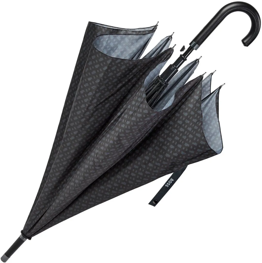 HUGO BOSS Monogramme Paraplu - 115cm - Donkergrijs - afbeelding 6 van 6