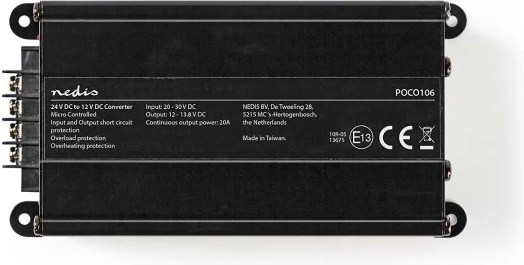 Nedis POCO106 Spanningsomvormer 24V naar 12V 240W - Zwart - afbeelding 5 van 6