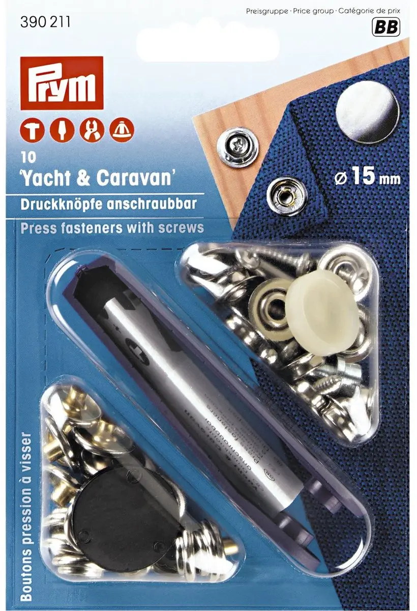 Prym Yacht en Caravan Naaivrijedrukknopen 15mm - 10 Stuks - afbeelding 2 van 6