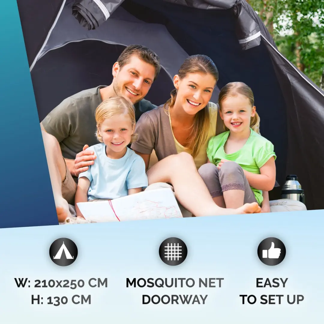 Dunlop Koepeltent 4 Persoons - 210x250x130cm - Blauw - afbeelding 3 van 6
