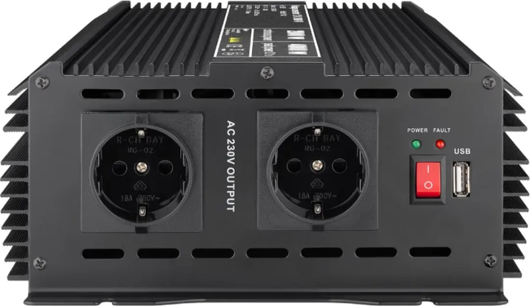 Goobay Spanningsomvormer 12V naar 230V - 2000W - Zwart - afbeelding 5 van 5