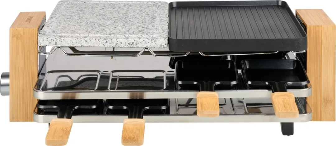 Princess Gourmetstel 162955 Raclette & Steengrill - 1300W - 8 Personen - Bamboe
