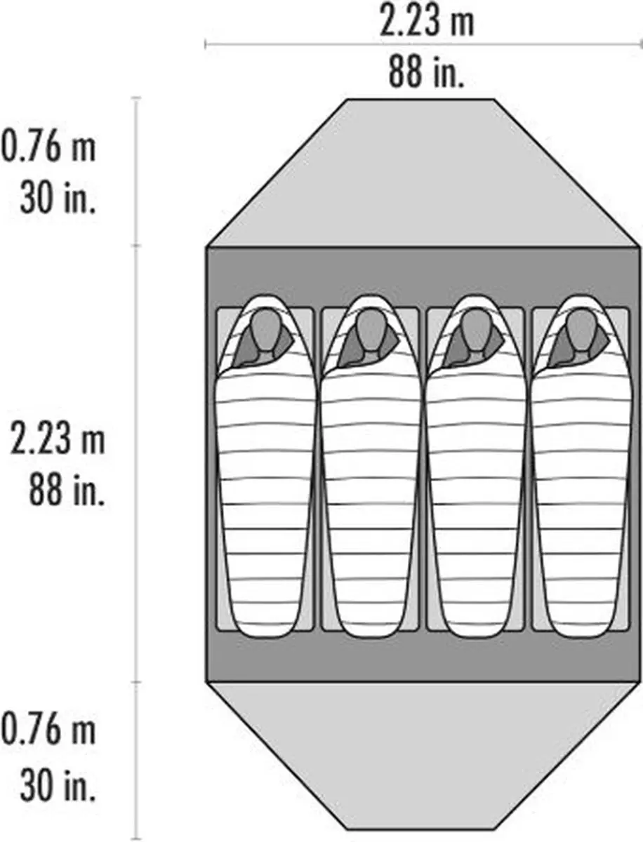 MSR Elixir 4 V2 Koepeltent - 4 persoons - Groen - afbeelding 2 van 6