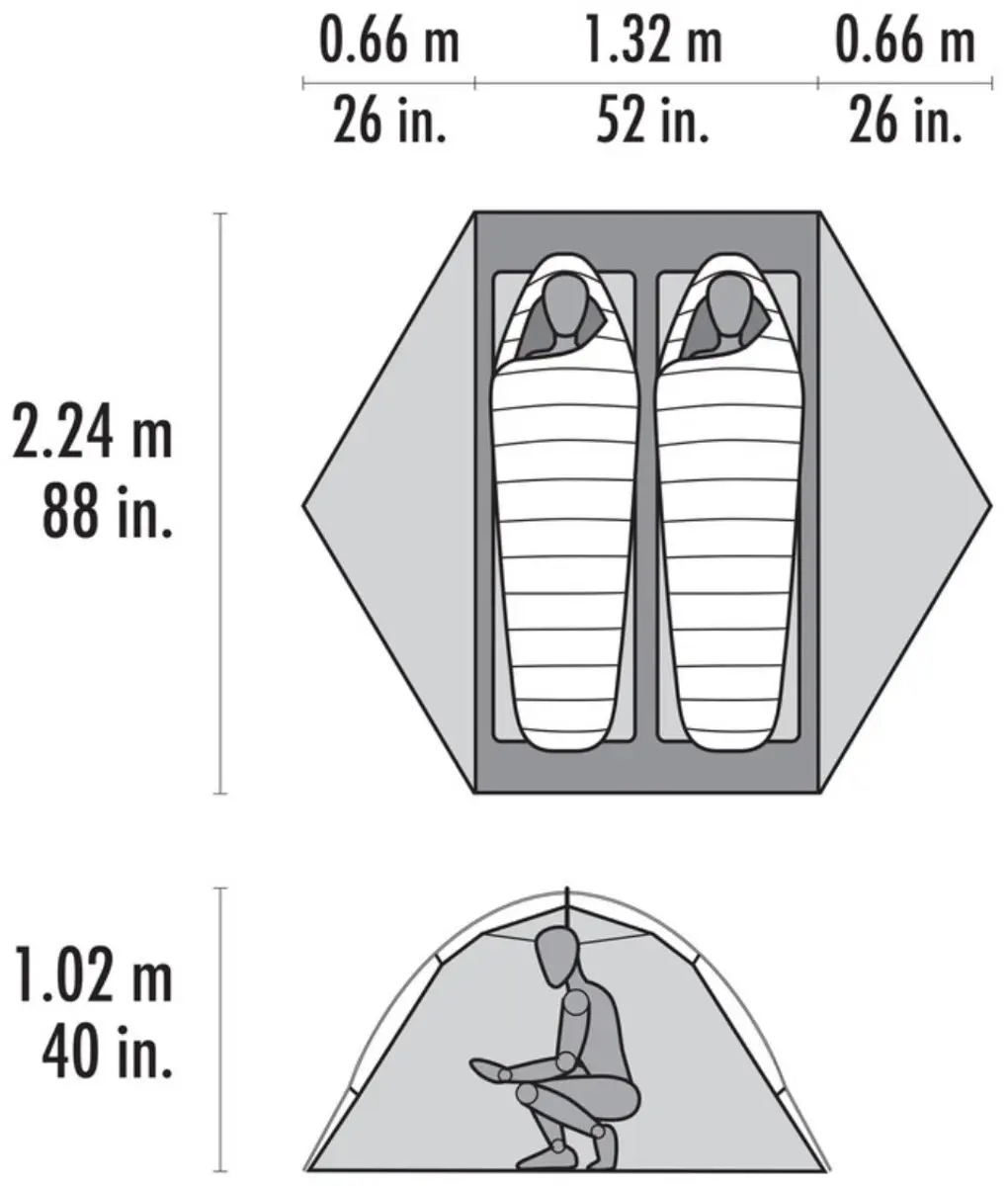 MSR Hubba Hubba HD Koepeltent - 2 Persoons - Donkergroen - afbeelding 5 van 6