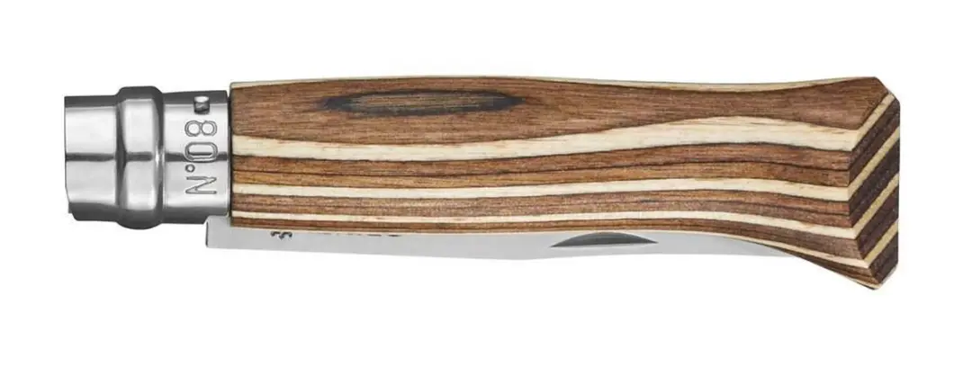 Opinel N°08 Zakmes - Laminated Birch - Bruin - afbeelding 2 van 2
