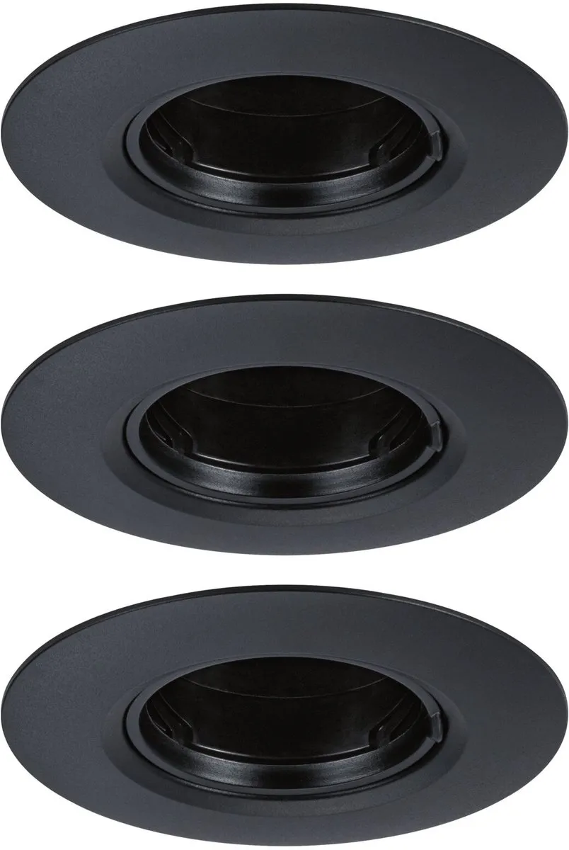 Paulmann Inbouwlamp Star Rond 90mm GU10 Set 3 Stuks - Zwart