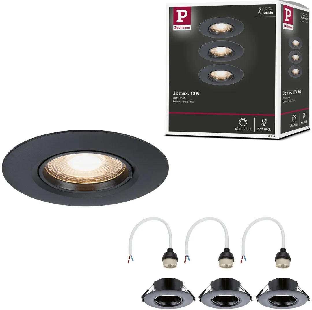 Paulmann Inbouwlamp Star Rond 90mm GU10 Set 3 Stuks