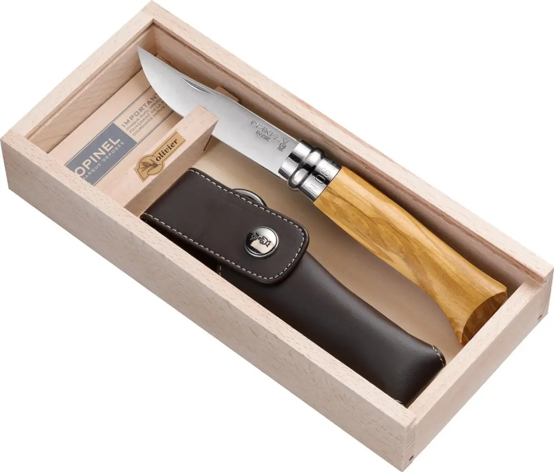 Opinel N°08 Zakmes - Olijfhout - afbeelding 2 van 6