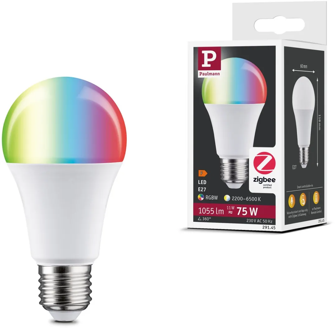 Paulmann Smart Home Zigbee 3.0 LED-gloeilamp E27 11W RGBW+ - 1055lm - Mat