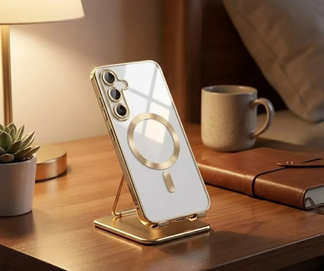 NUVEX Transparant Goud Telefoonhoesje S25 Plus - MagSafe