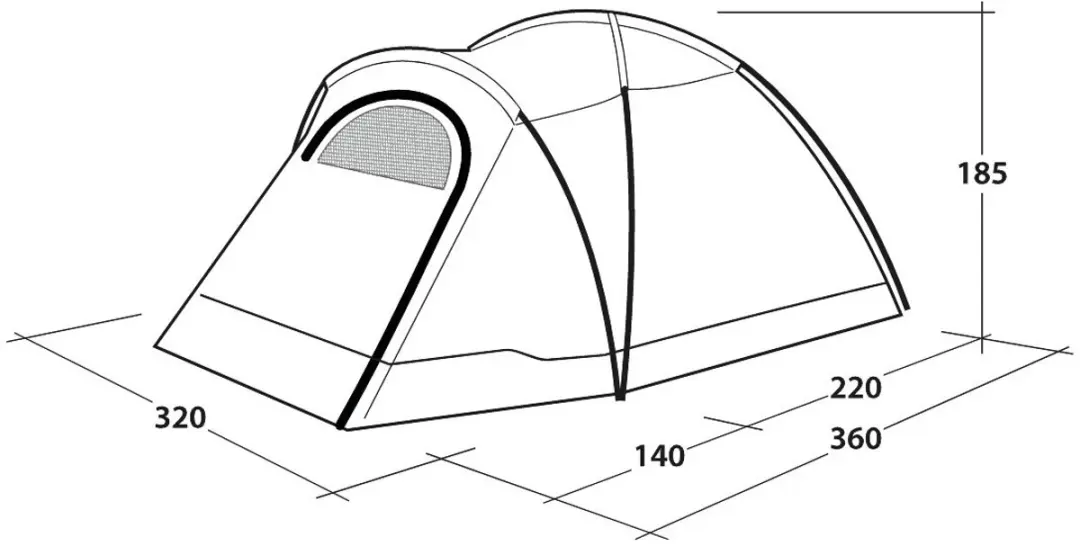 Outwell Cloud 5 Koepeltent - 5 Personen - Groen - afbeelding 4 van 6