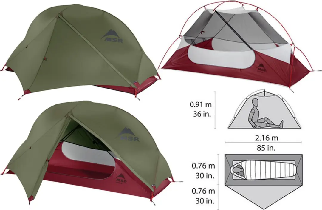 MSR Hubba NX Tent - 1 Persoons - Groen - afbeelding 4 van 6