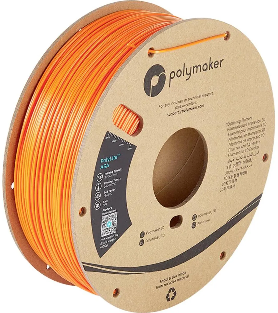 Polymaker PF01007 ASA Filament 1.75mm - 1000g - Oranje