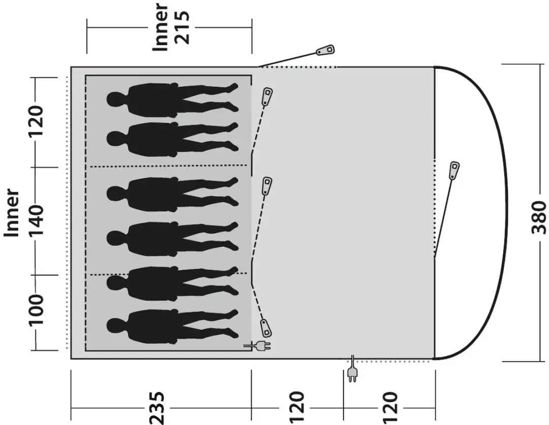 Outwell Sky 6 Tunneltent - 6 Persoons - Blauw - afbeelding 2 van 5