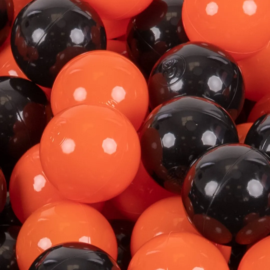 KiddyMoon Ballenbakballen 50 Stuks 7cm - Zwart/Oranje
