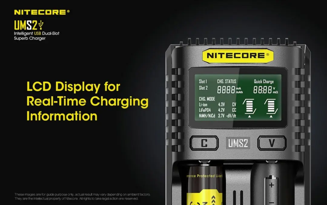 Nitecore UMS2 Batterijlader - Zwart - afbeelding 6 van 6