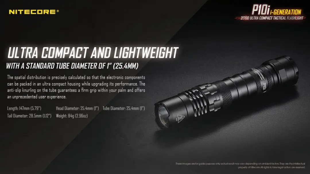 Nitecore P10i Tactische Zaklamp - 1800 lumen - Zwart - afbeelding 3 van 6