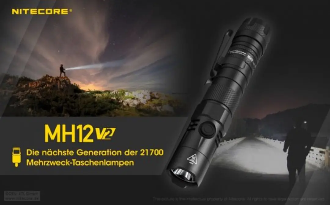Nitecore MH10 V2 Zaklamp - 1200lm - Zwart - afbeelding 3 van 6