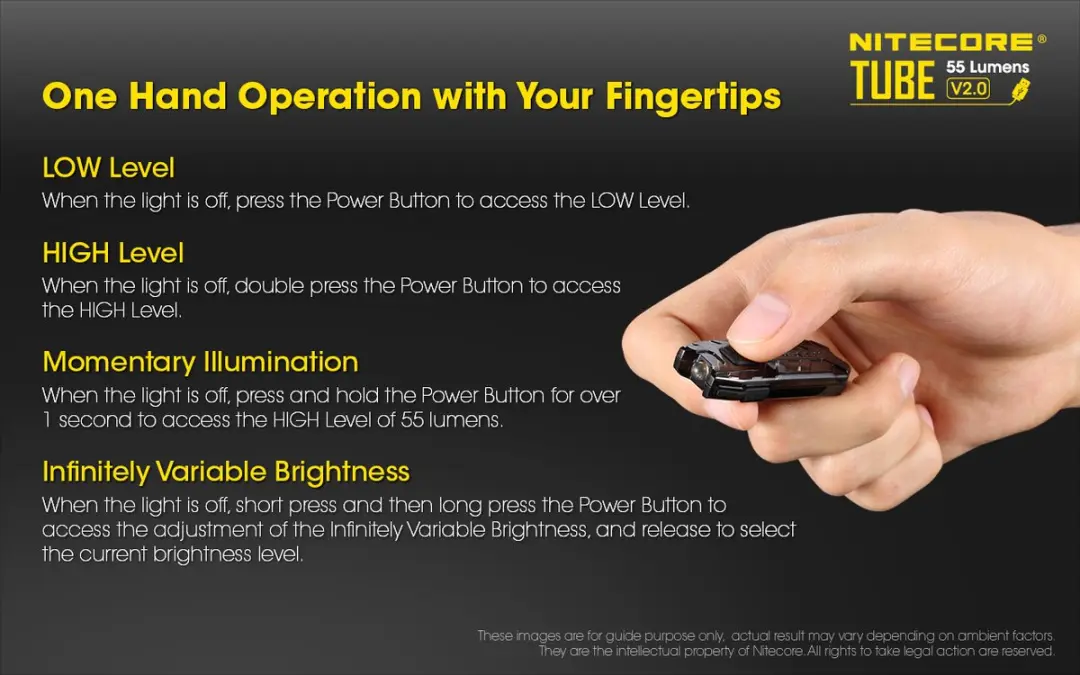 Nitecore Tube 2.0 NC-TUBE2.0-TRANS Zaklamp - Transparant - afbeelding 4 van 6