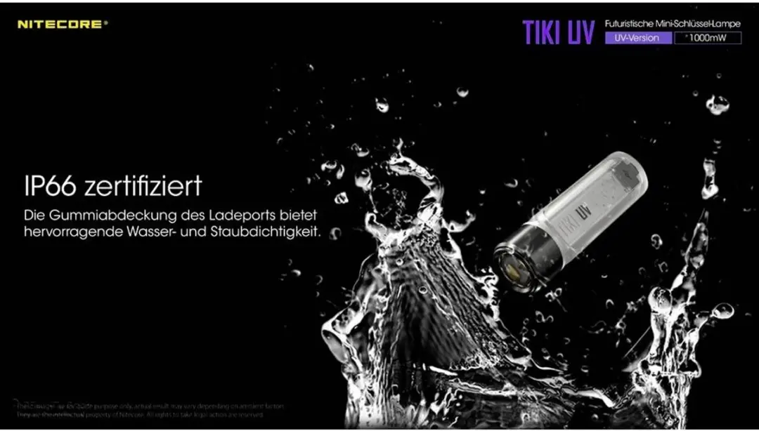 Nitecore TIKI UV NC-TIKIUV Zaklamp - 70 lm - Zwart - afbeelding 4 van 6