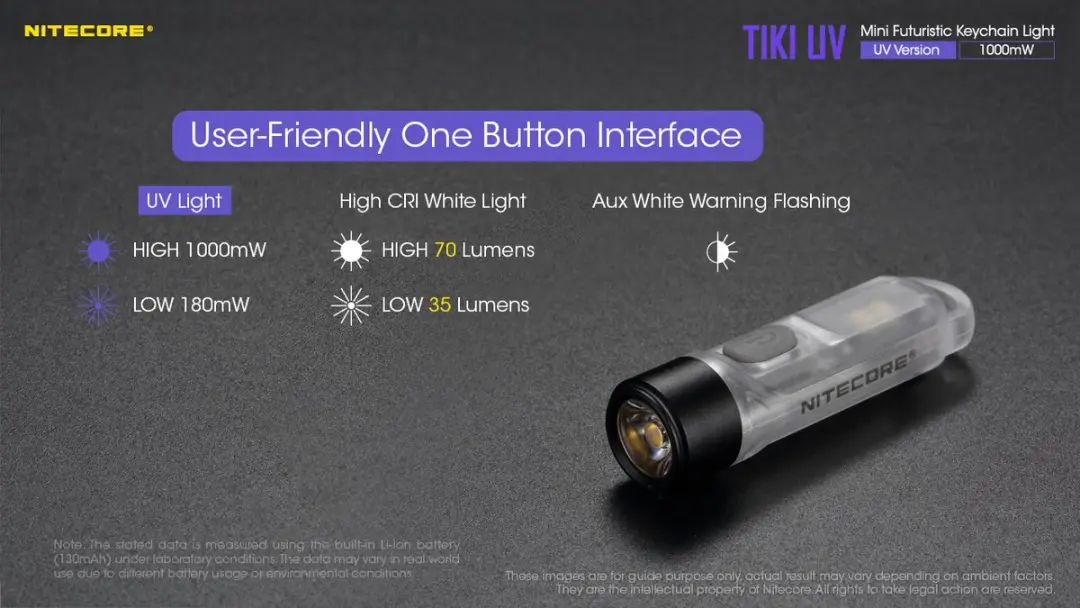Nitecore TIKI UV NC-TIKIUV Zaklamp - 70 lm - Zwart - afbeelding 6 van 6