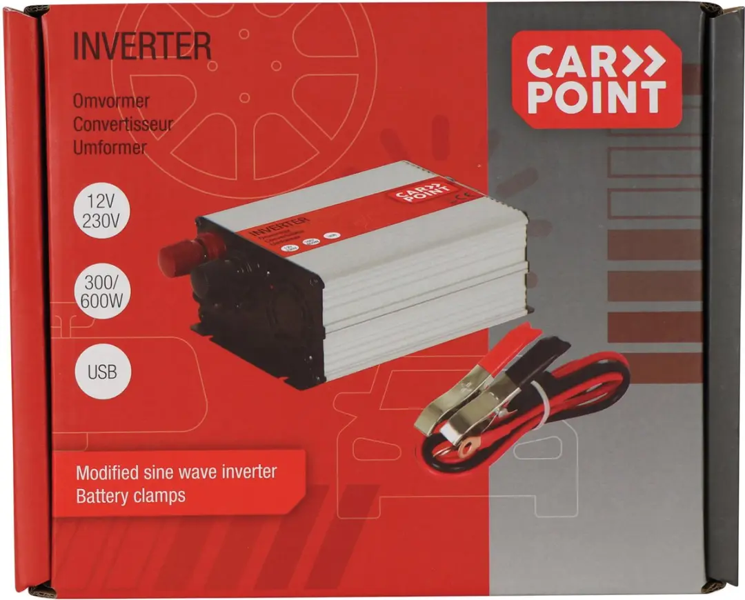 Carpoint Omvormer 12V naar 230V 300W - Grijs - afbeelding 3 van 6