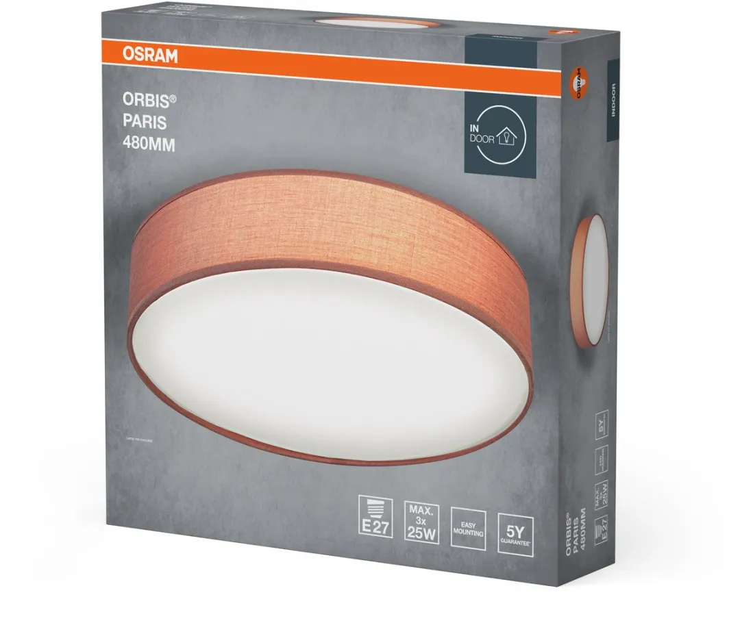 Osram Orbis Paris Plafondlamp 480mm - 3xE27 - Bruin