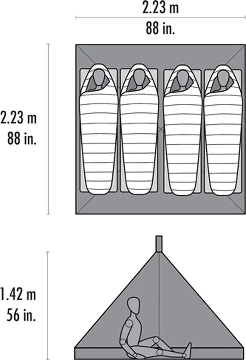 MSR Front Range Mesh Insert Binnentent - 4 personen - afbeelding 2 van 4