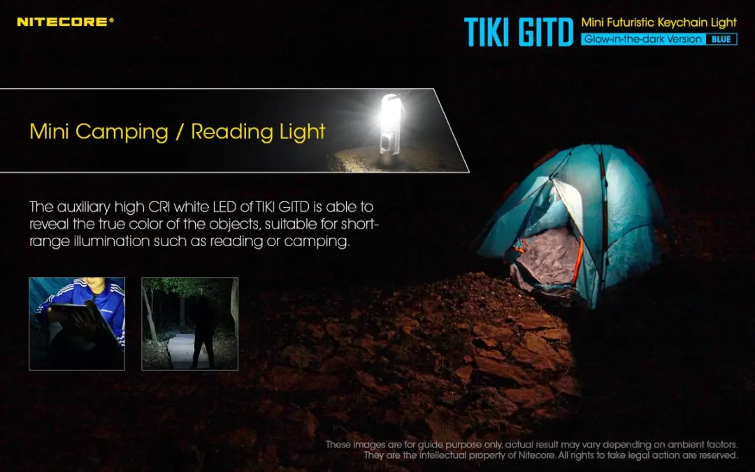 Nitecore TIKI NC-TIKI-GITD-B Sleutelhangerzaklamp - Blauw - afbeelding 5 van 6
