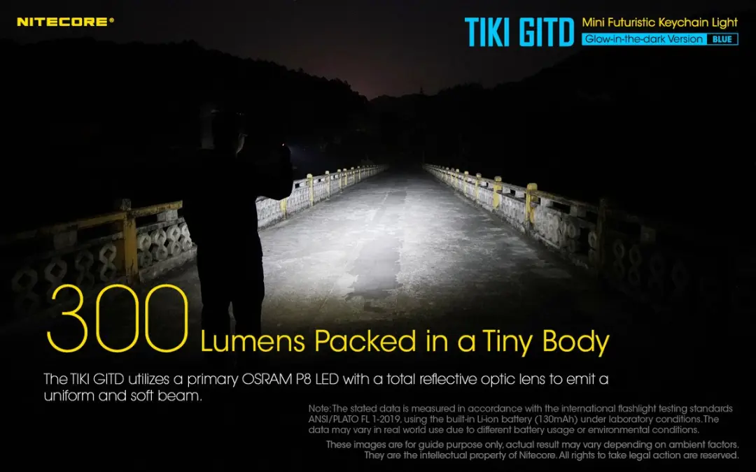 Nitecore TIKI NC-TIKI-GITD-B Sleutelhangerzaklamp - Blauw - afbeelding 4 van 6