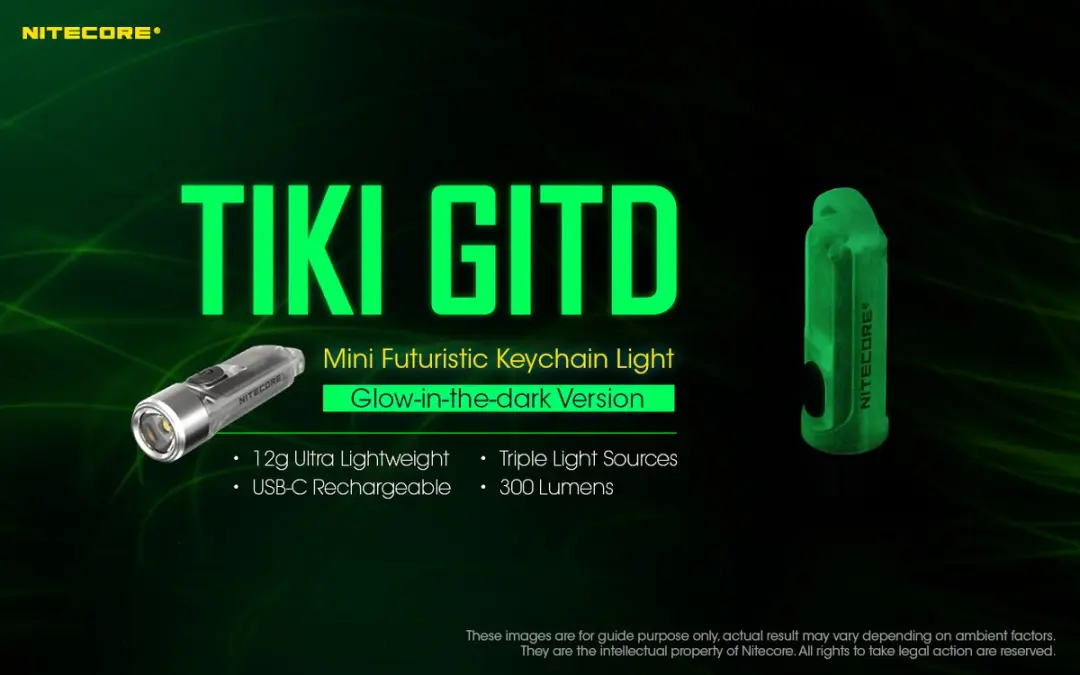 Nitecore Tiki GITD Sleutelhanglamp - 300 lumen - afbeelding 6 van 6